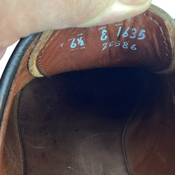 Allen Edmonds Strand Mens Brogue Oxford Dress Shoes Sz 7.5 Brown Leather Made In - Picture 12 of 14